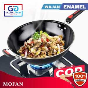 Wajan Enamel Gagang 32 Cm Kuali Wok Penggorengan Anti Lengket Fry pan hemat minyak Bahan Enam