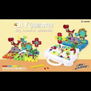 LZD  Best-Seller on Douyin Childrens Twist Screw Assembly Repair Tools Suitcase Electric Drill Childrens Toy Stall