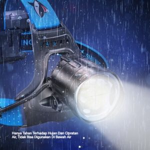 【COD】 KEPALA LED SMILING SHARK Lampu Depan K-225B - ZOOM DAN SENSOR - CHARGER USB - CAHAYA SUPER TERANG