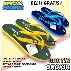 SANDAL JEPIT FLIPPER RUBBER DISTRO PRIA WANITA LENTUR BUY 1 GET 1 TRENDY TERBARU