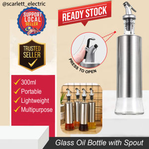 300ml Multipurpose Glass Oil Bottle with Spout Olive Oil Dispenser Bottle Leakproof / Botol Kaca Minyak