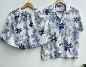 One Set baju wanita Setelan rayon bali  Motif Bunga Mawar terkini 2021 Kualitas Premium adem dan lembut Baju Bali Murah berkualitas Bisa COD