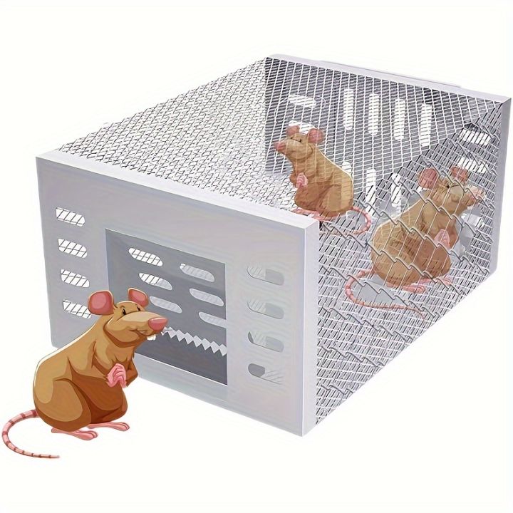 Ultra-Durable%20Iron%20Mouse%20Cage%20-%20Cage%20for%20Attracting%20Rats,%20One-Way%20Door%20Design,%20In-Out%20Only,%20Silvery%20-%20Image%208