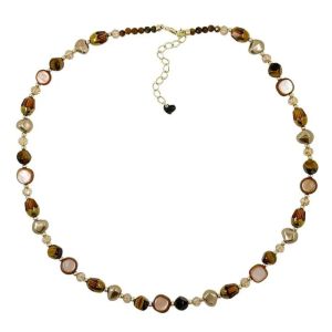 XIAHU Brown Beaded Chain Necklace Vintage High-end Jewelry Trendy Handmade Choker Necklace For Women