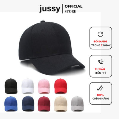Mũ Lưỡi Trơn Nhiều Màu Basic Jussy Official Nón Kết Nam Nữ Vải Poly Khóa Dán Giá rẻ