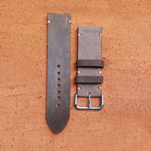 Tali Kulit Jam Tangan Asli Sapi Crazy Horse Selapis Brown Bergaransi