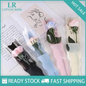 LF Wholesale✨Flash Sale ✨ 10pcs Single Rose Sleeves Flower Wrapping Bag Bouquet Packaging Bags Clear Cellophane Floral Wrappers For Valentines Day