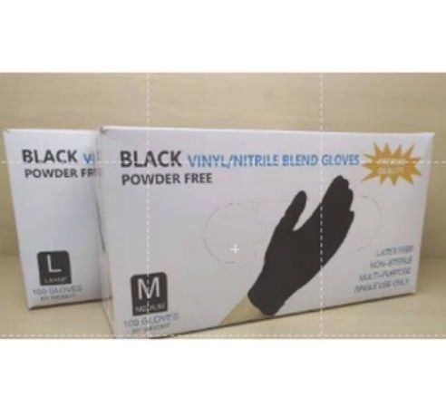 100pcs box disposable gloves Black vinyl nitrile Blend Food