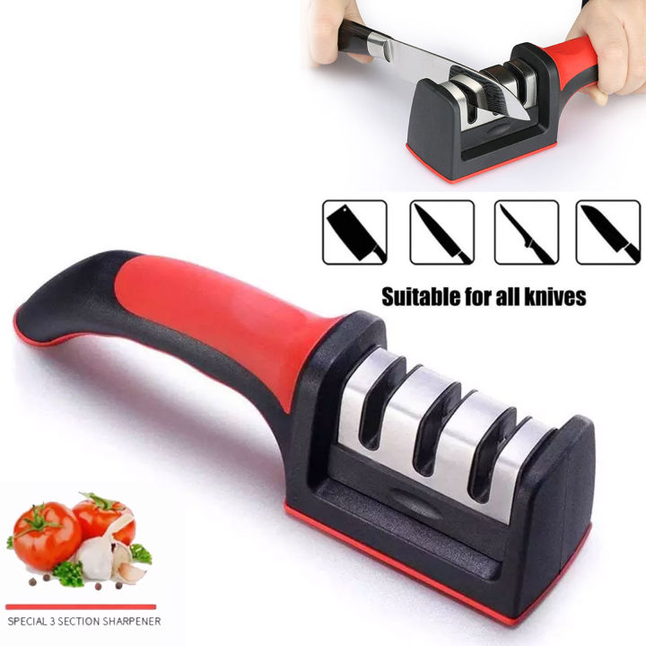 RS-168 Professional 3-Stage Knife Sharpener Manual Kitchen Knife ...