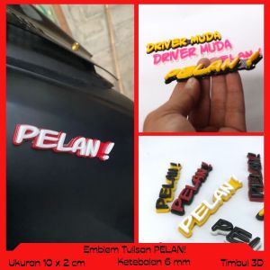 EMBLEM VARIASI MOBIL ATAU MOTOR TULISAN PELAN HURUF TIMBUL 3D BAHAN RESIN