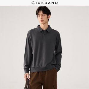 Giordano Beau Monde Men 100% cotton long sleeve polo shirt Free Shipping 13016614