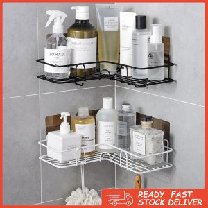 Bathroom Corner Storage Rack Free Punch Kitchen Toilet Sink Seamless Wall-Mounted Triangle Shampoo Rack Rak Dapur Tandas