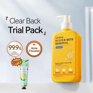ClearLab Sulfur Soap Antibacterial Cleansing Mites Removal Sulfur Three-in-One Shower Gel Upgraded Liquid Sulfur Soap with Plant Extracts Gentle on Skin