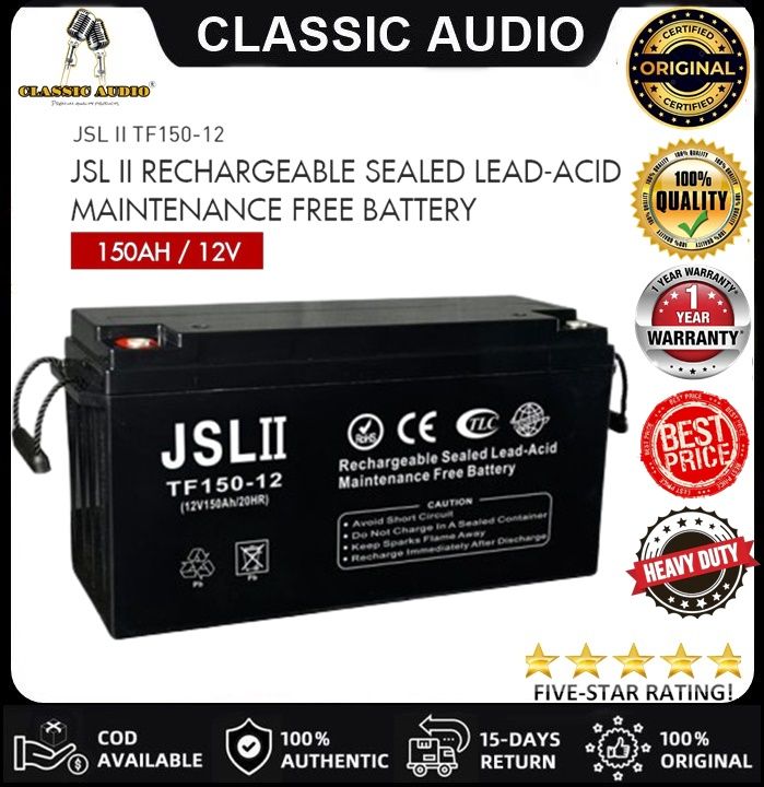 Bosca Classic JSL II TF150-12 LEAD ACID BATTERY 150AH 12V (ORIGINAL ...