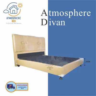 Dipan Tempat Tidur Divan Kasur Foundation & Headboard By Atmosphere - Motif Profil Pita