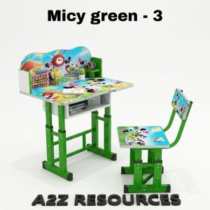 Study table set for kids . One chair and one table with drover. Chair and table both are height adjustable. Standard size. Best and attractive colours. Kids friendly designs and colours. Best and reliable quality with reasonable price. Mega belaar budak s