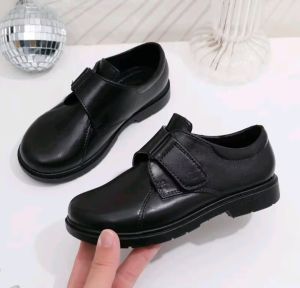 Brand new black shoes for boys children Fashionable Velcro black campus shoes