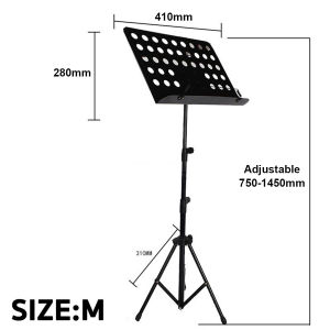 2 saiz Muzik Stand 3 saiz Quran Stand Music Stand Portable Adjustable Music Book Stand for Keyboard Guitar Ukulele Violin Guitar Choir Conductor Stand & Food Menu