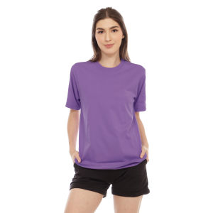 Kaos Polos Wanita Oneck Lengan Pendek Bahan Katun Combed 30s Warna Ungu Lilac