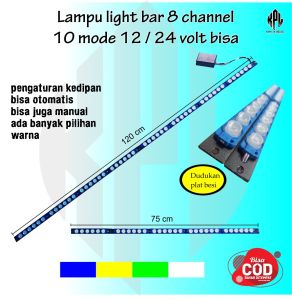 lampu light bar strobo lampu strobo light bar lampu light bar lampu led lightbar mobil modul lampu light bar light bar mobil 8 channel 10 mode bisa otomatis bisa manual 12 volt 24 volt bisa