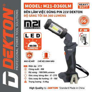Thân Đèn Dùng Pin Dekton M21-D360LM - Xoay đa hướng - Chân Pin Phổ Thông - Độ Sáng Tối Đa 360 Lumens