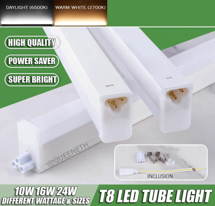 T8 Integrated LED Tube 24W 16W 10W Warm White Daylight Energy