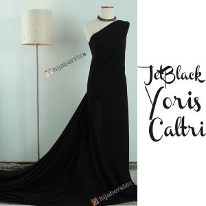 HijabersTex 1 Meter Kain JET BLACK YORIS Caltri