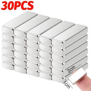 Anglebabylife 100Pcs Mini Rectangular Magnet Blocks Strong Neodymium Magnetic Sheets for Refrigerator Whiteboard Fixed DIY Home Office Storage Supply