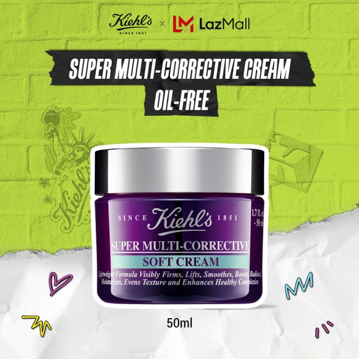 Kiehl’s Super Multi Corrective Soft Cream 50ml – Anti Aging Moisturizer untuk Kulit Berminyak - dengan Proxylane, Adenosine, dan Capryloyl Glycine