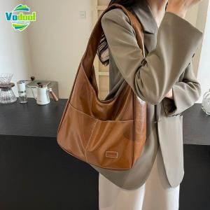 Hobo Bag for Women Magnetic Closure Shoulder Bag PU Leather Solid Underarm Bag Trendy Large Travel Commuter Bag