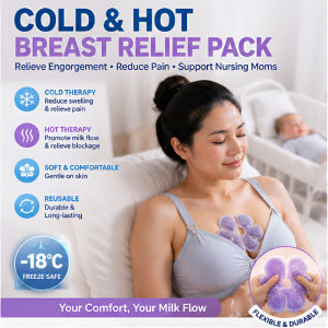 Foldable Breast Hot Cold Pack Lactation Warm Compress Breastfeeding Therapy Relieve Engorgement Clogged Milk Duct Postpartum Reusable Nursing Care