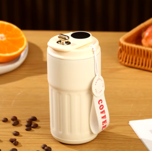 Tumbler Stainless Botol Minum 450 ml Suhu Digital LED Gelas Termos Air Kopi Panas