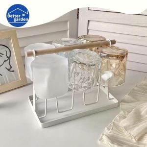 ที่คว่ำแก้วโลหะ ที่คว่ำแก้วเหล็ก ที่เก็บแก้วน้ำ ชั้นคว่ำแก้ว ที่คว่ำแก้ว 6 ใบ ชั้นวางแก้ว