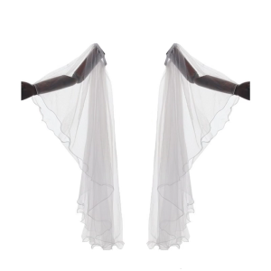 Womens Victorian Long Tulle Gloves Gothic Black/White Chiffon Detachable Sleeves Vampires Witch Cosplay Costume Gifts