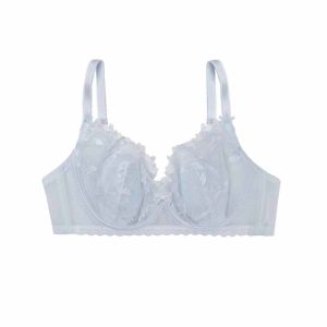 TRANQUIL HUT Shockproof Wireless Deep V Bra Push Up Anti-sagging Lace Mesh Bra Adjustable Lingerie Women Underwear Girls