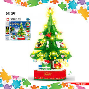 SEMBO BLOCK 601097 Merry Christmas Tree With Rotation Music Box Lighting 486pcs