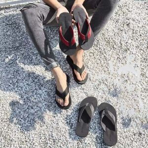 GOOTRADES 1 Pair Soft High Elasticity Flip Flops TPR Anti-slip Flat Bottom Slippers Sandal Thickened Beach Flip Flops Men