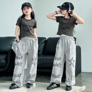 2025 New Cargo Pants Wide Leg For Kids Girls 5-16 Yrs Soft Trousers Loose  Fashion Casual Breathable Pants 2025 Pants Street Dance Style