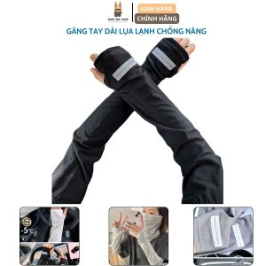 Găng Tay Dài Chống Nắng Tia Cực Tím Lụa Lạnh Thoải Mãi Khi Mang Không Bó Sát Vào Tay