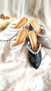Sendal wanita |FAREES HEELS |Ready stock | Mutiara | Heels 7 cm