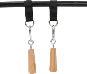 RiToEasysports Wooden Pull Up GripsHand Grips Strength Trainer Exerciser Pull Up Fitness Accessories for BoulderingKettlebellsWorkout
