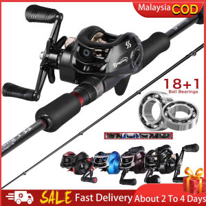 Malaysia Fishing Rod and Casting Reel Set 1.8M Fishing Rod with 18+1BB Baitcasting Reel Fishing Tackle Combos Ultra Light Freshwater and Saltwater Fishing Gear