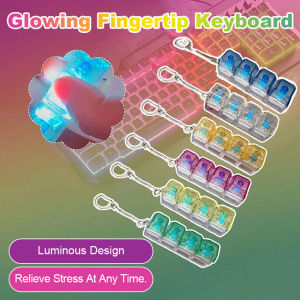 Illuminated Transparent Mechanical Keyboards Portable Magnetic Keyboard Pendant Decompression Toys 机械键盘按压钥匙扣
