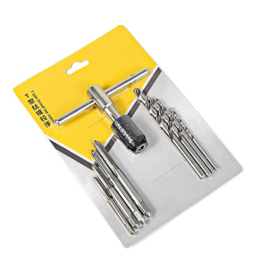 HAND TAP SET M3-M8 9 PCS PLUS GAGANG HANDTAP PEMBUAT DRAT HAND TAPPING BAUT MUR PUTAR