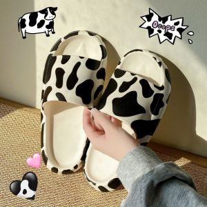 WALK IN Cow Zebra Bathroom Anti-slip Slipper Couple Living Room Indoor Men Women Slipar