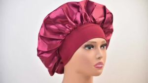 vidsel 2pcs Satin Sleep Bonnets for Women Silk Hair Bonnet for Sleeping    Large Cute Bonnet with Elastic Wide Soft Band Fits Curly Hair Braids Long Hair Anti-frizz Sleep Cap Stay-on