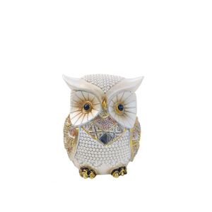 TAQ57 ย้อนยุค ของตกแต่งนกฮูก รีซิน หรูหรา รูปปั้นสัตว์ งานฝีมือ จำลอง รูปปั้นจิ๋ว ตู้