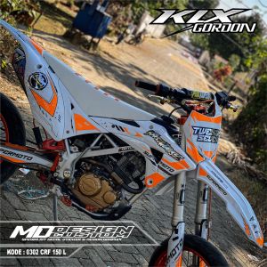 0312 (COD) Sticker Decal KLX 150 GORDON Kombinasi Oren Stabilo Dan Crome FullBody Bebas Request Terbaru - Sticker Premium KLX Terbaru - Sticker Variasi KLX GORDON Terbaru - GORDON Terbaru