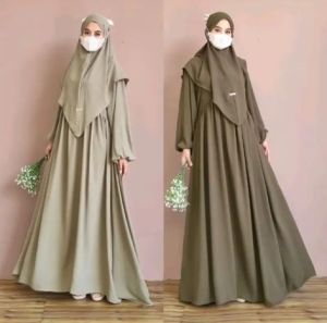 GAMIS SYARI FREE KHIMAR BAHAN CRINKEL SIZE L XL XXL / GAMIS SYARI KEKINIAN / SYARI TERBARU