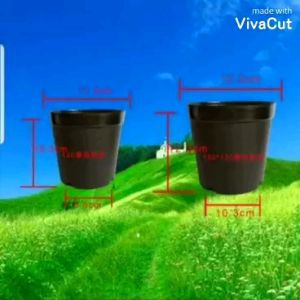 100pcs 12.5cm Redbrown & Black Taho Plastic Pot